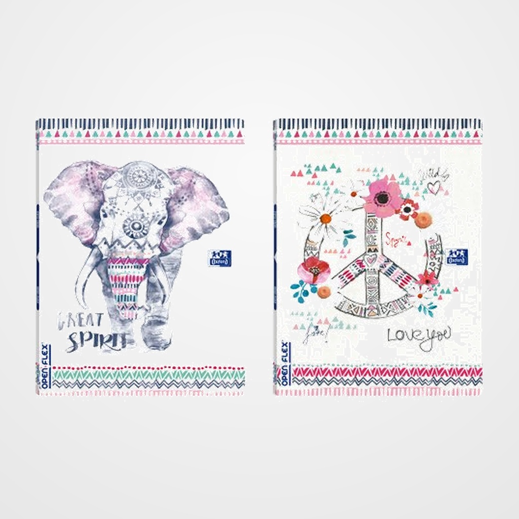 LIBRETA GRAPADA OXFORD SCHOOL OPENFLEX BOHO CHIC A4 48h HORIZONTAL