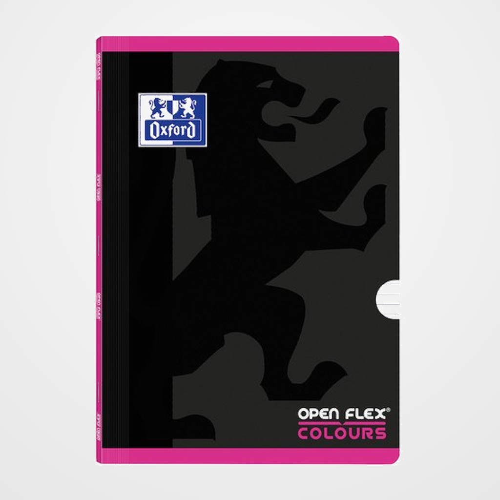 LIBRETA GRAPADA OXFORD SCHOOL OPENFLEX COLOURS A4 48h CON BANDA HORIZONTAL ROSA