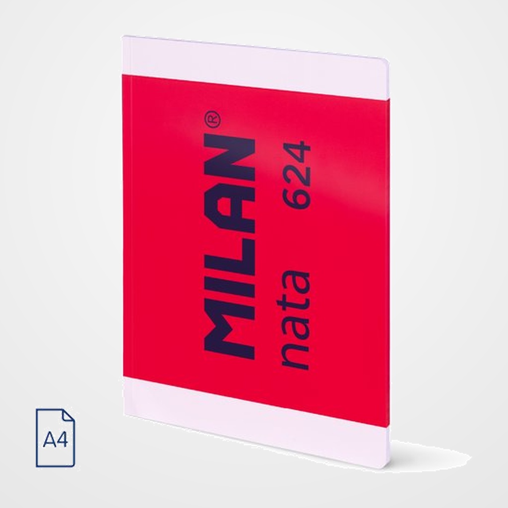 LIBRETA MILAN NATA 624 since 1918 A4 48h CUADRIC.5x5 95g ROSA