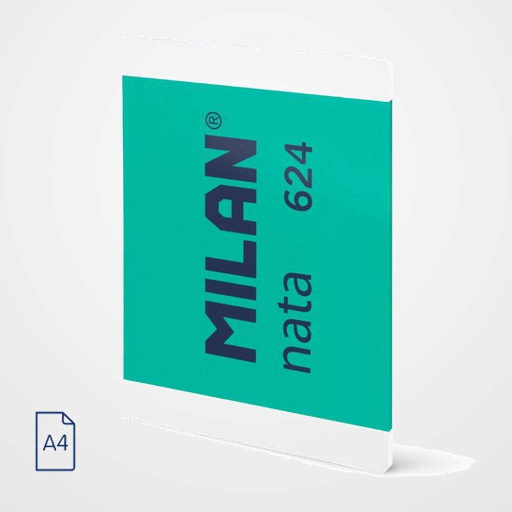 LIBRETA MILAN NATA 624 since 1918 A4 48h CUADRIC.5x5 95g VERDE