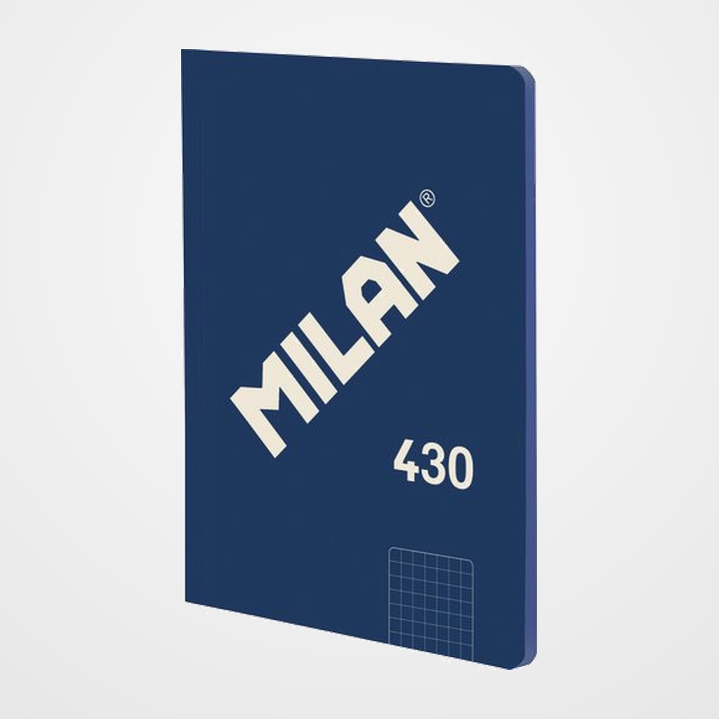 LIBRETA MILAN 430 since 1918 A5 48h ENCOLADA CUADRIC.5x5 95g AZUL