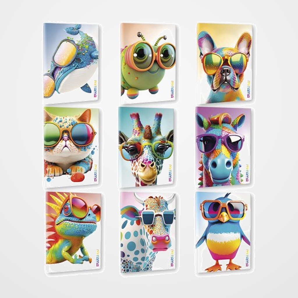 LIBRETA MITAMA COLECCION ANIMAL A4 42h 80g CUADRIC. 5x5 SURTIDO