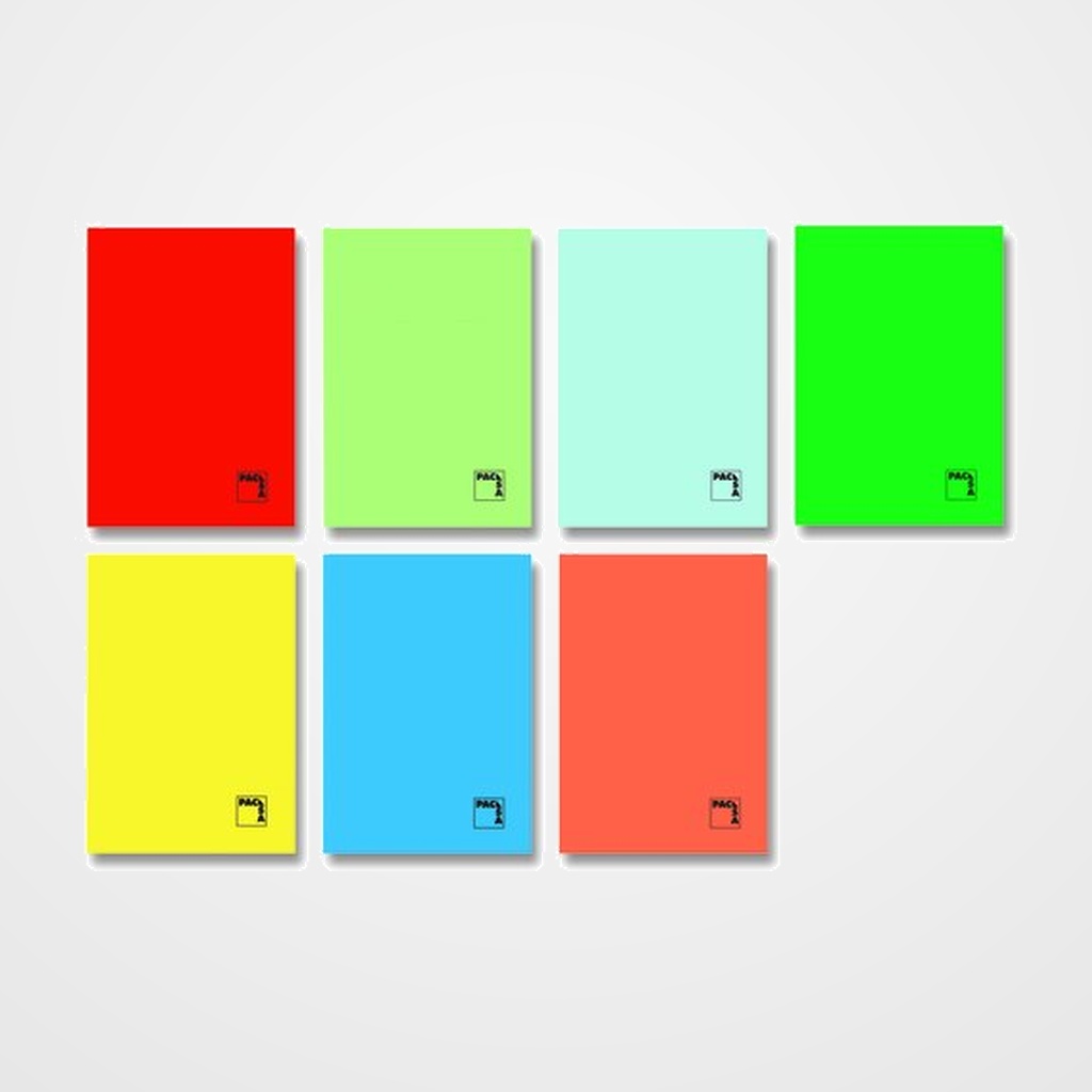 LIBRETA PACSA ESCOLAR GOFRADA A5+ 48h 70g CUADRIC.5x5 SURTIDO (7 col.)