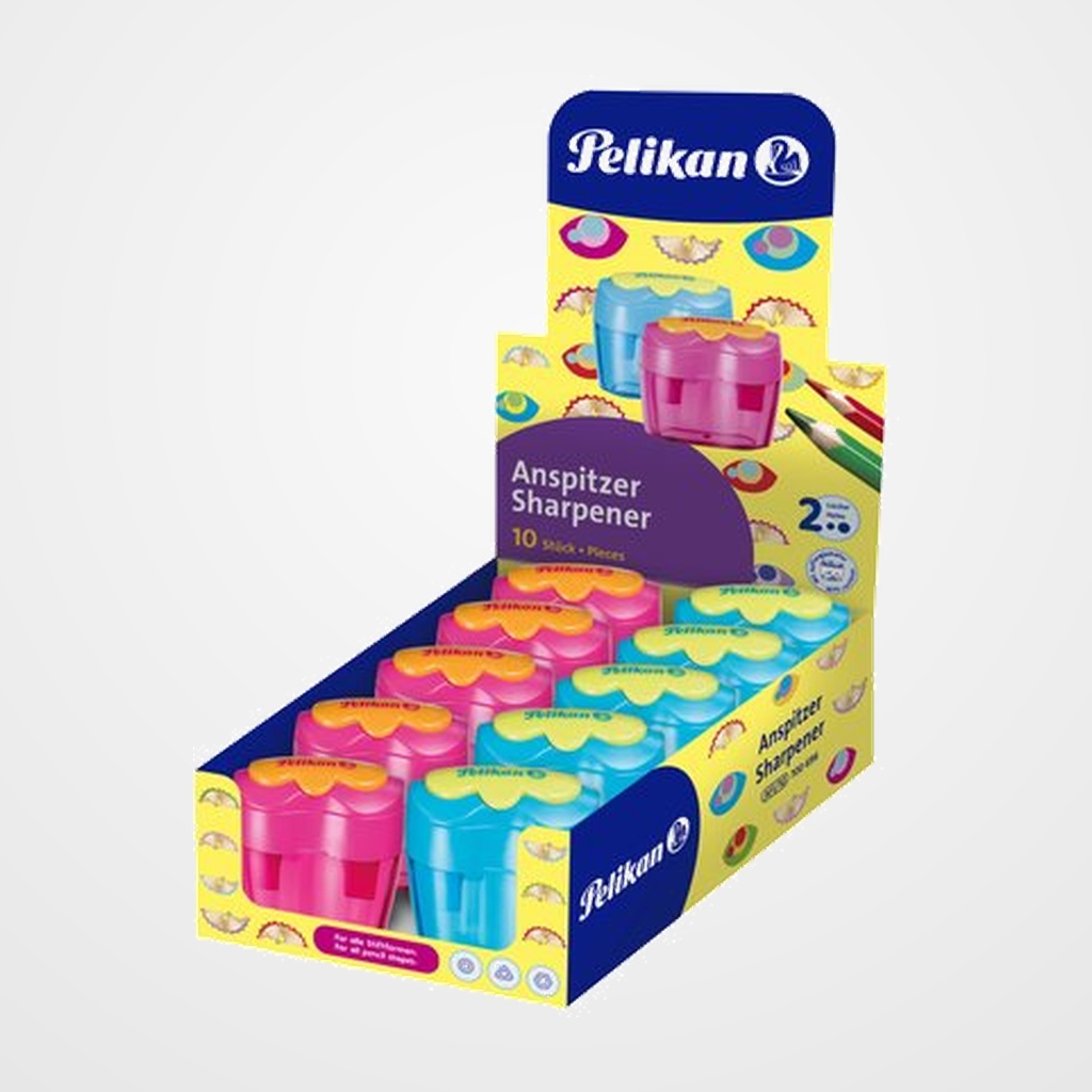 AFILALAPIZ PELIKAN FLOR C/DEPOSITO SURTIDO (2 col.) CAJA de 10 (700696)