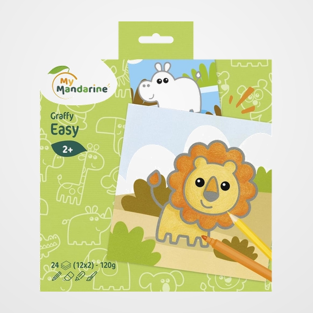 [12601601] LIBRO DE COLOREAR AVENUE MANDARINE ANIMALES SALVAJES 120g 24h