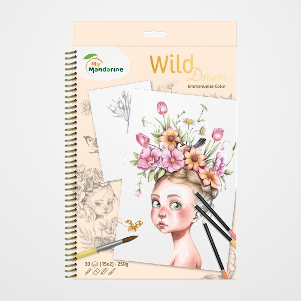 LIBRO DE COLOREAR AVENUE MANDARINE COLORIAGE A4 WILD 250g 30h