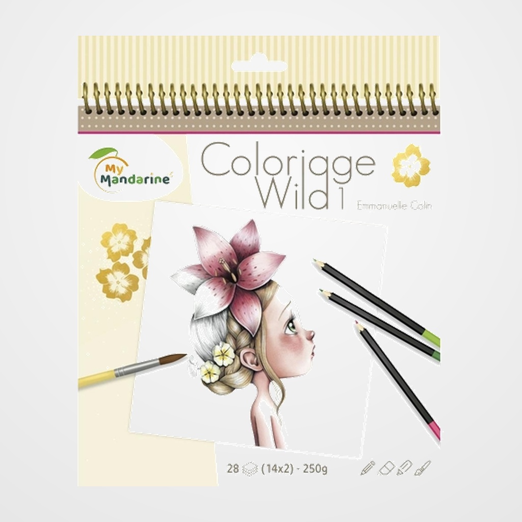 LIBRO DE COLOREAR AVENUE MANDARINE COLORIAGE WILD 1 250g 28h