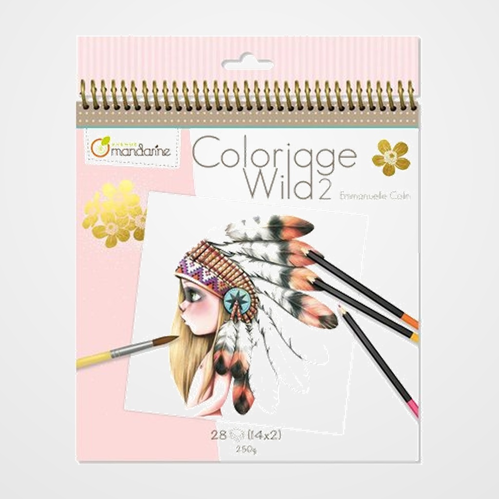 LIBRO DE COLOREAR AVENUE MANDARINE COLORIAGE WILD 2 250g 28h