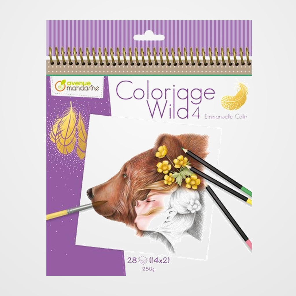 LIBRO DE COLOREAR AVENUE MANDARINE COLORIAGE WILD 4 250g 28h