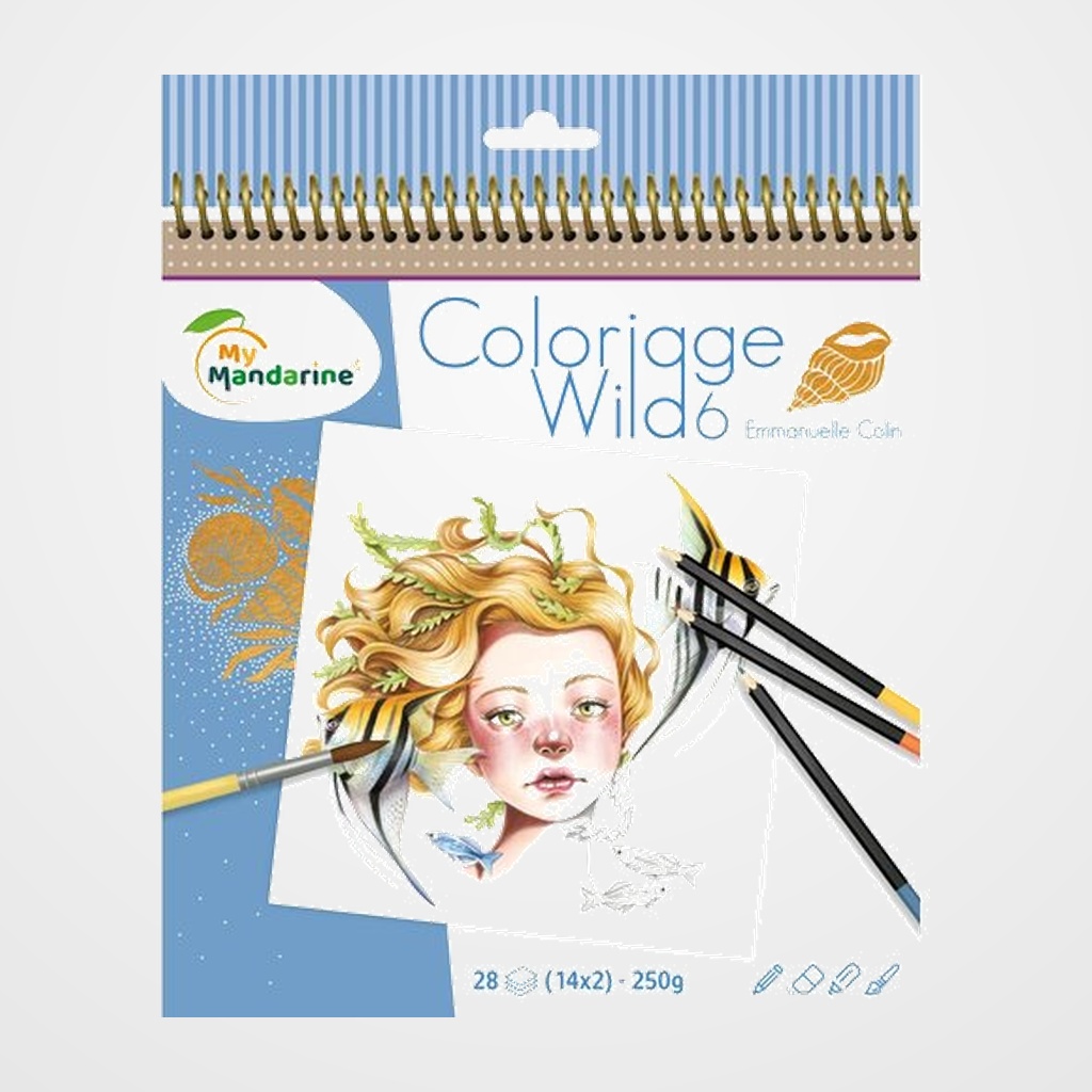 LIBRO DE COLOREAR AVENUE MANDARINE COLORIAGE WILD 6 250g 28h