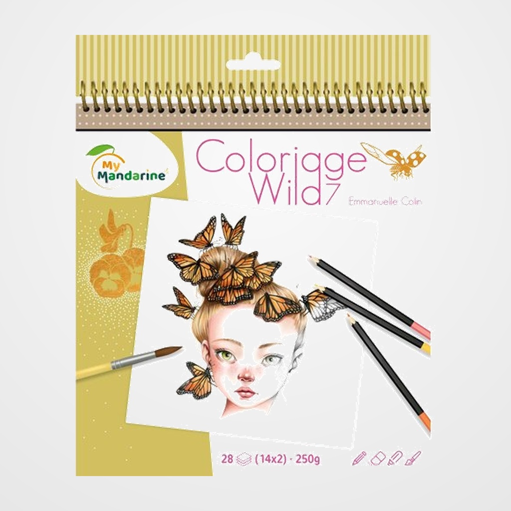 LIBRO DE COLOREAR AVENUE MANDARINE COLORIAGE WILD 7 250g 28h