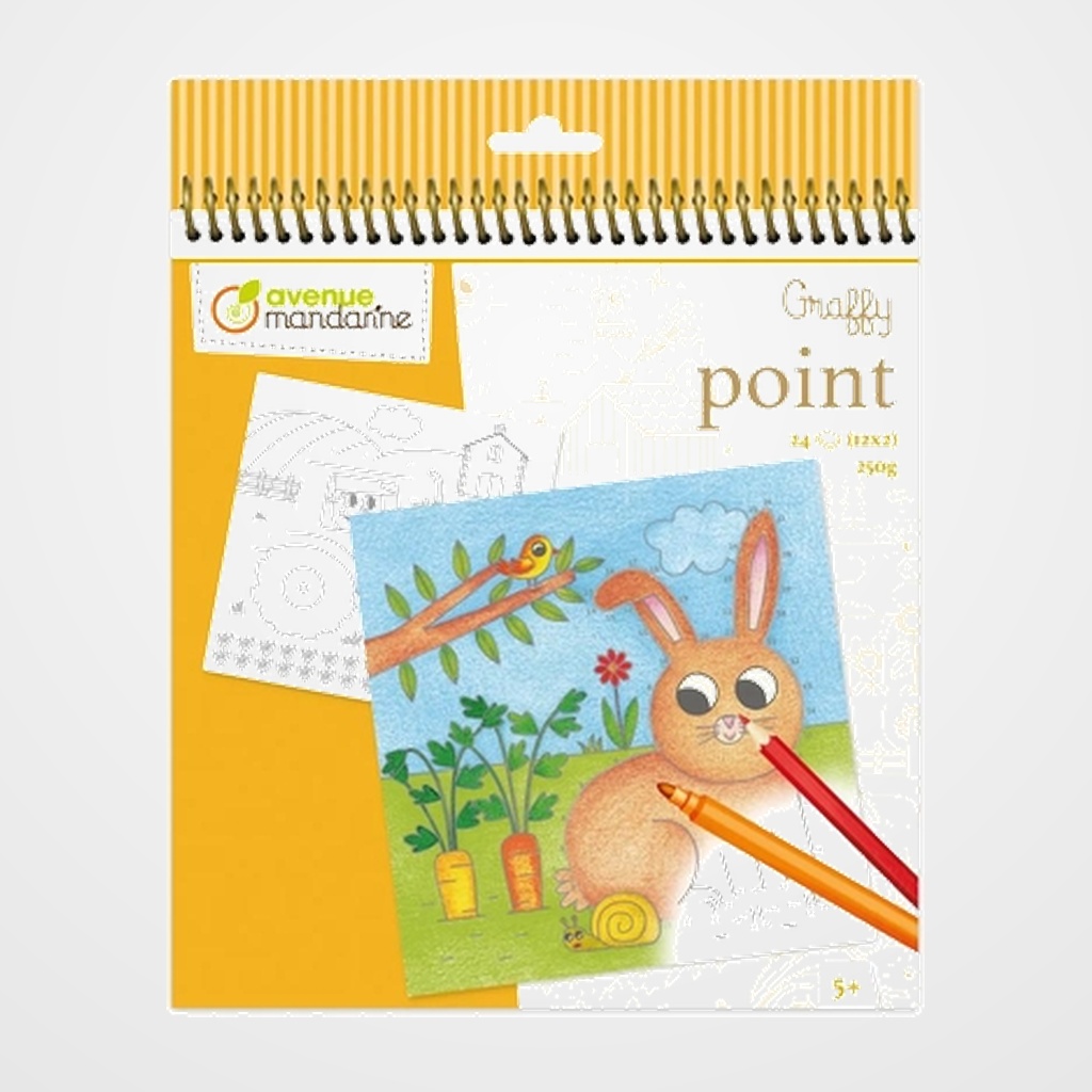 [12601609] LIBRO DE COLOREAR AVENUE MANDARINE DIBUJAR CON PUNTOS GRANJA 160g 24h