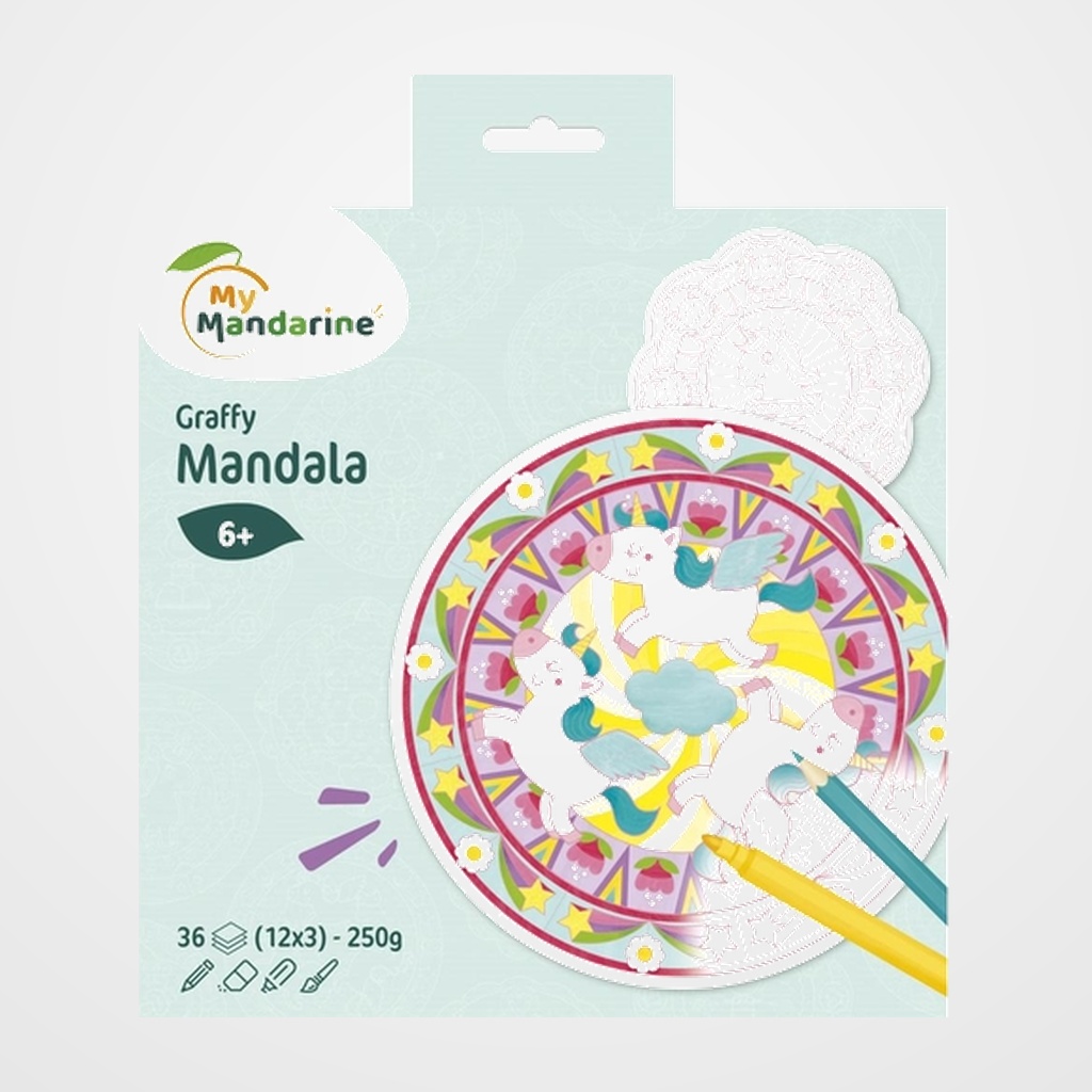 LIBRO DE COLOREAR AVENUE MANDARINE MANDALA MAGIA 160g 36h