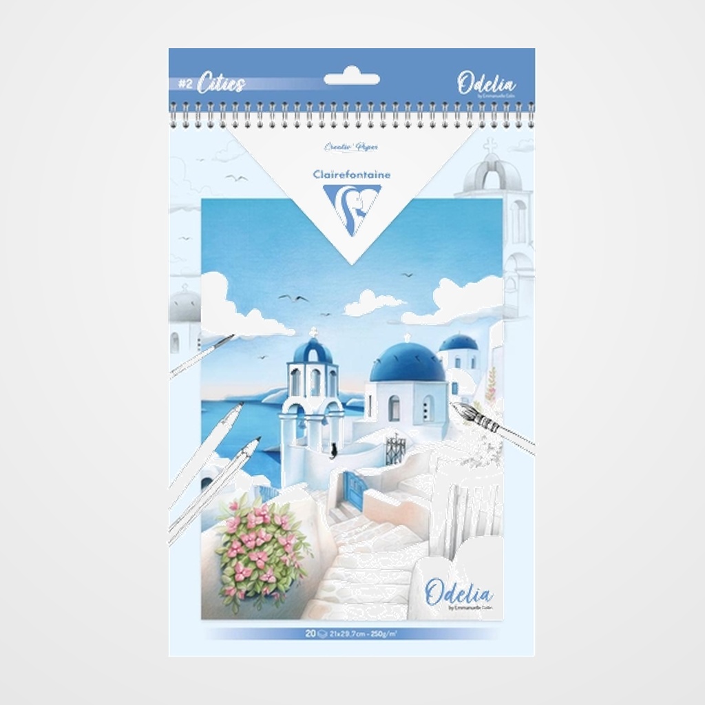 [12601611] LIBRO DE COLOREAR CLAIREFONTAINE ODELIA A4 250g 20h CIUDADES