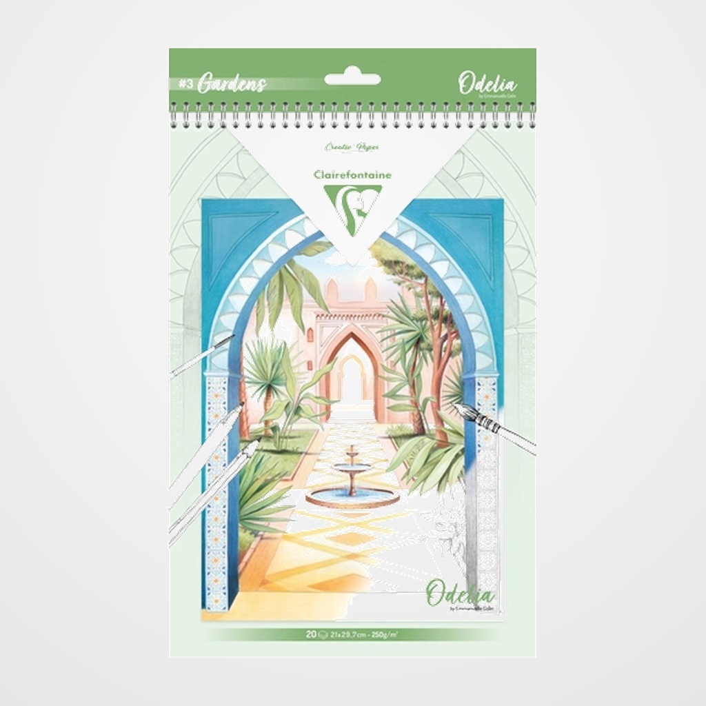 LIBRO DE COLOREAR CLAIREFONTAINE ODELIA A4 250g 20h JARDINES