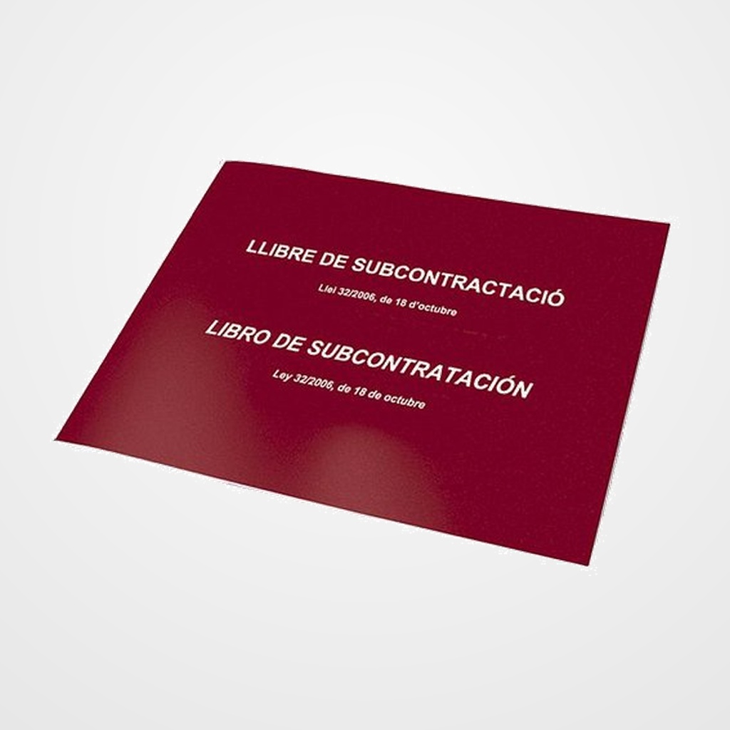 LIBRO SUBCONTRATACION DOHE (NUEVO) A4 APAISADO 10H CATALAN/CASTELLANO