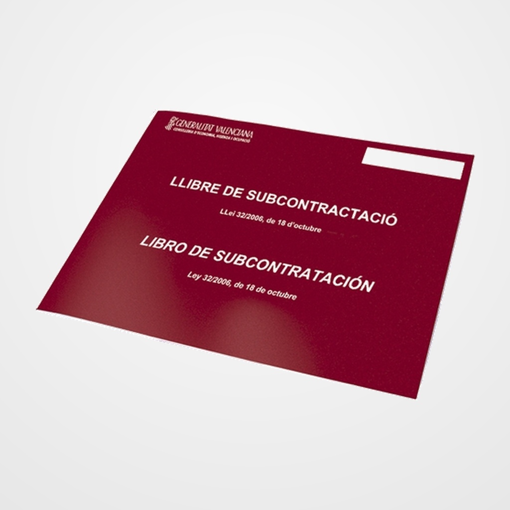 LIBRO SUBCONTRATACION DOHE (NUEVO) A4 APAISADO 10H VALENCIANO/CASTELLANO