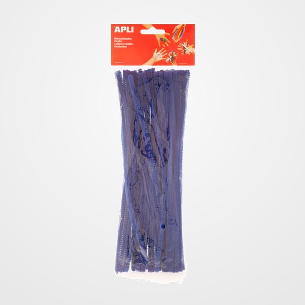 LIMPIA PIPAS VARILLA APLI AZUL 30 cm. BOLSA de 50