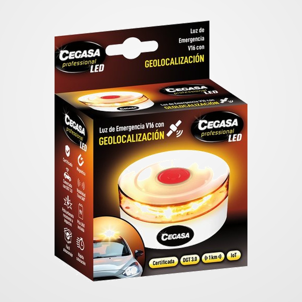 [45006540] LUZ/BALIZA DE EMERGENCIA CEGASA GEOLOCALIZADA V16 (homologada DGT)