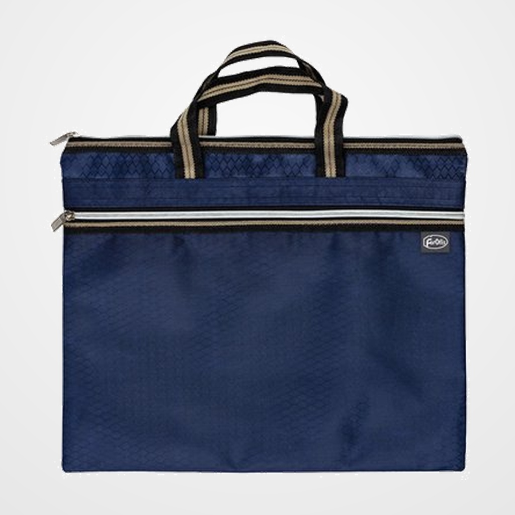 MALETIN FOROFIS POLIESTER A4 CON ASA Y CREMALLERA AZUL