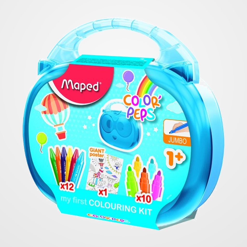 MALETIN MAPED COLOREADO EARLY AGE 10x ROTULADORES JUMBO 12 CERAS JUMBO  1x POSTER GIGANTE