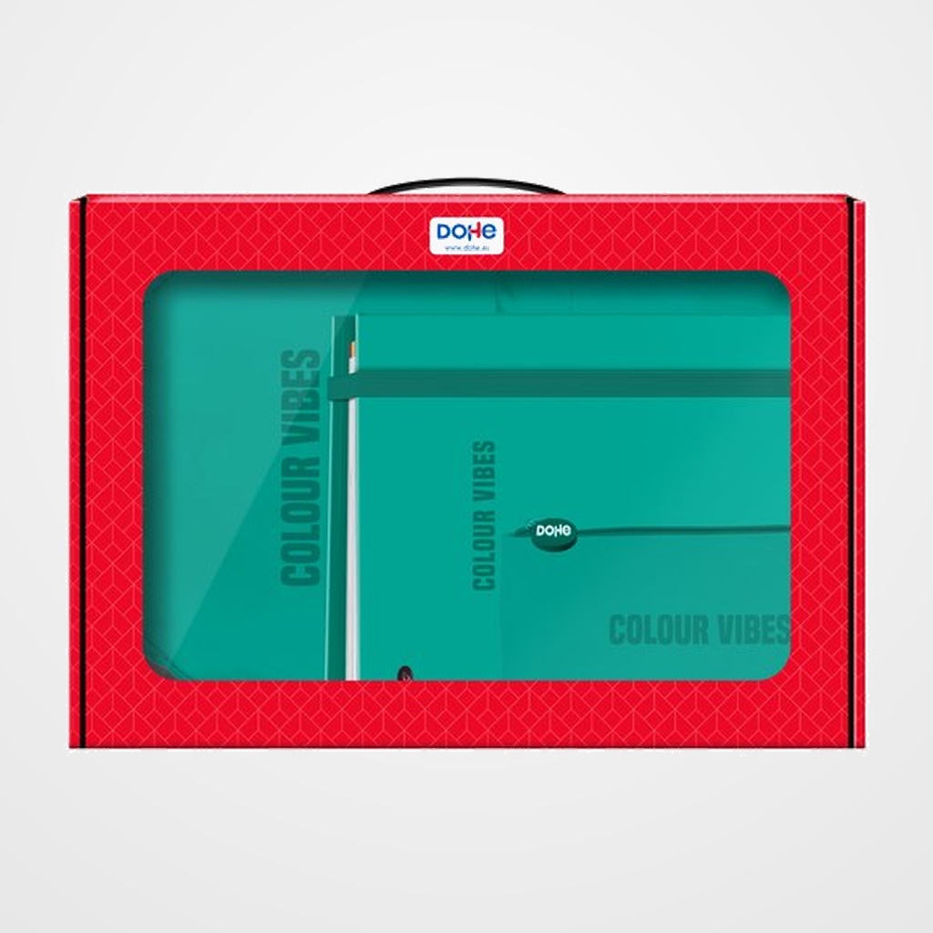 MALETIN REGALO DOHE COLOUR VIBES (MOCHILA + CARPEBLOC + PORTATODO TRIPLE) VERDE