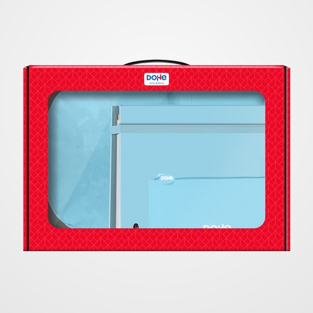 MALETIN REGALO DOHE SERENITY (MOCHILA + CARPEBLOC + PORTATODO TRIPLE) AZUL