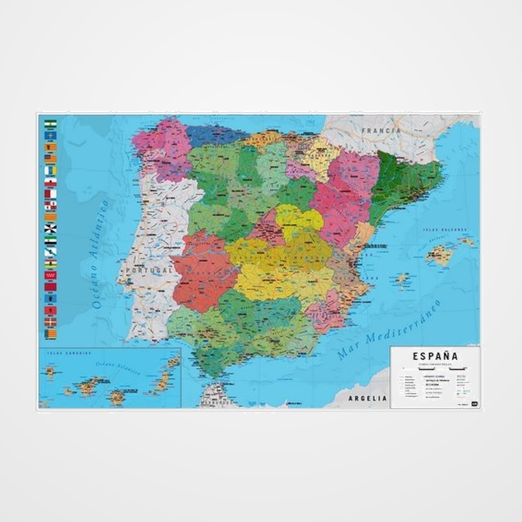 MAPA ERIK MURAL 61x91,5 cm FISICO/POLITICO ESPAÑA