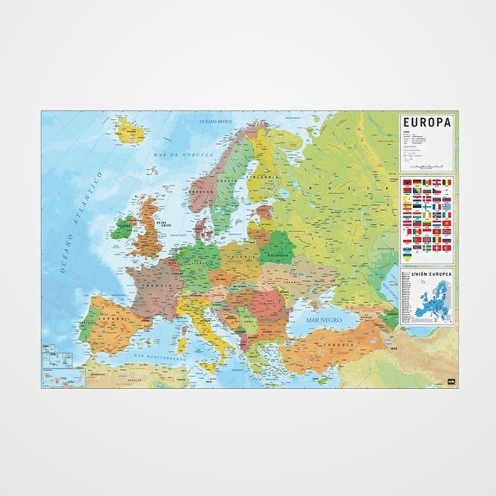 MAPA ERIK MURAL 61x91,5 cm FISICO/POLITICO EUROPA