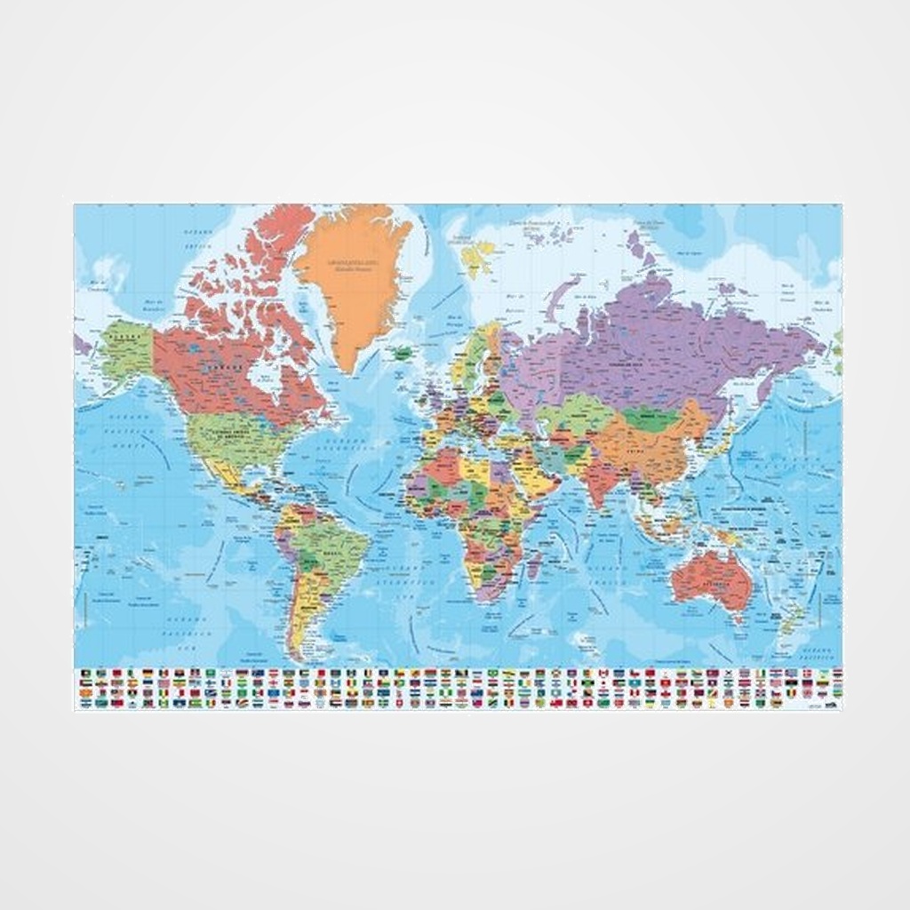 MAPA ERIK MURAL 61x91,5 cm FISICO/POLITICO MUNDO