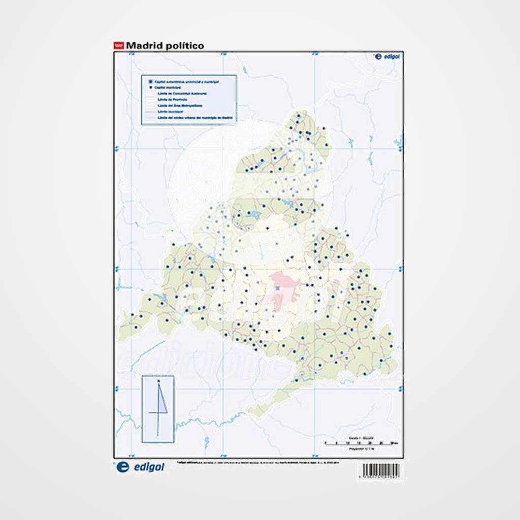 MAPA MUDO EDIGOL COLOR POLITICO COMUNIDAD DE MADRID