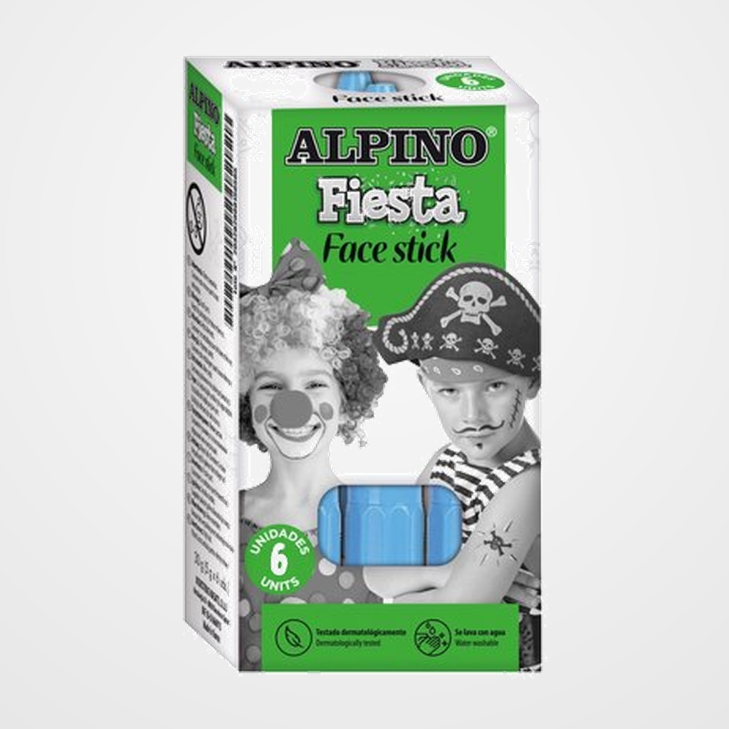 MAQUILLAJE ALPINO FIESTA FACE STICK BARRA de 5 gr. AZUL CIAN
