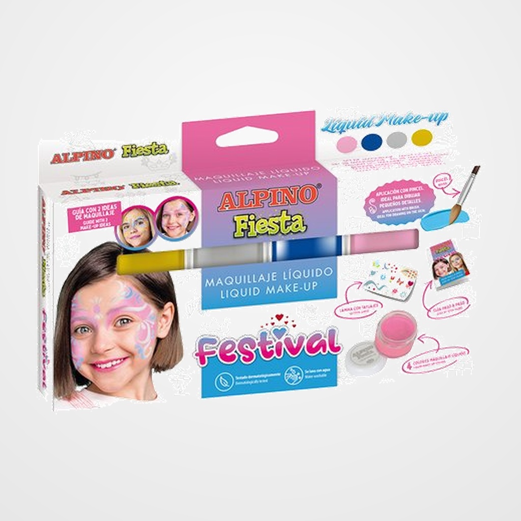 MAQUILLAJE ALPINO FIESTA LIQUID MAKE-UP FESTIVAL (4 COLORES x 10gr.)