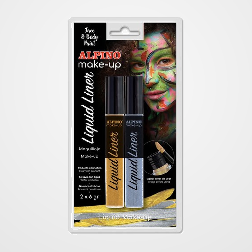 MAQUILLAJE ALPINO MAKE-UP LIQUID LINER 6 gr. ORO&PLATA BLISTER de 2