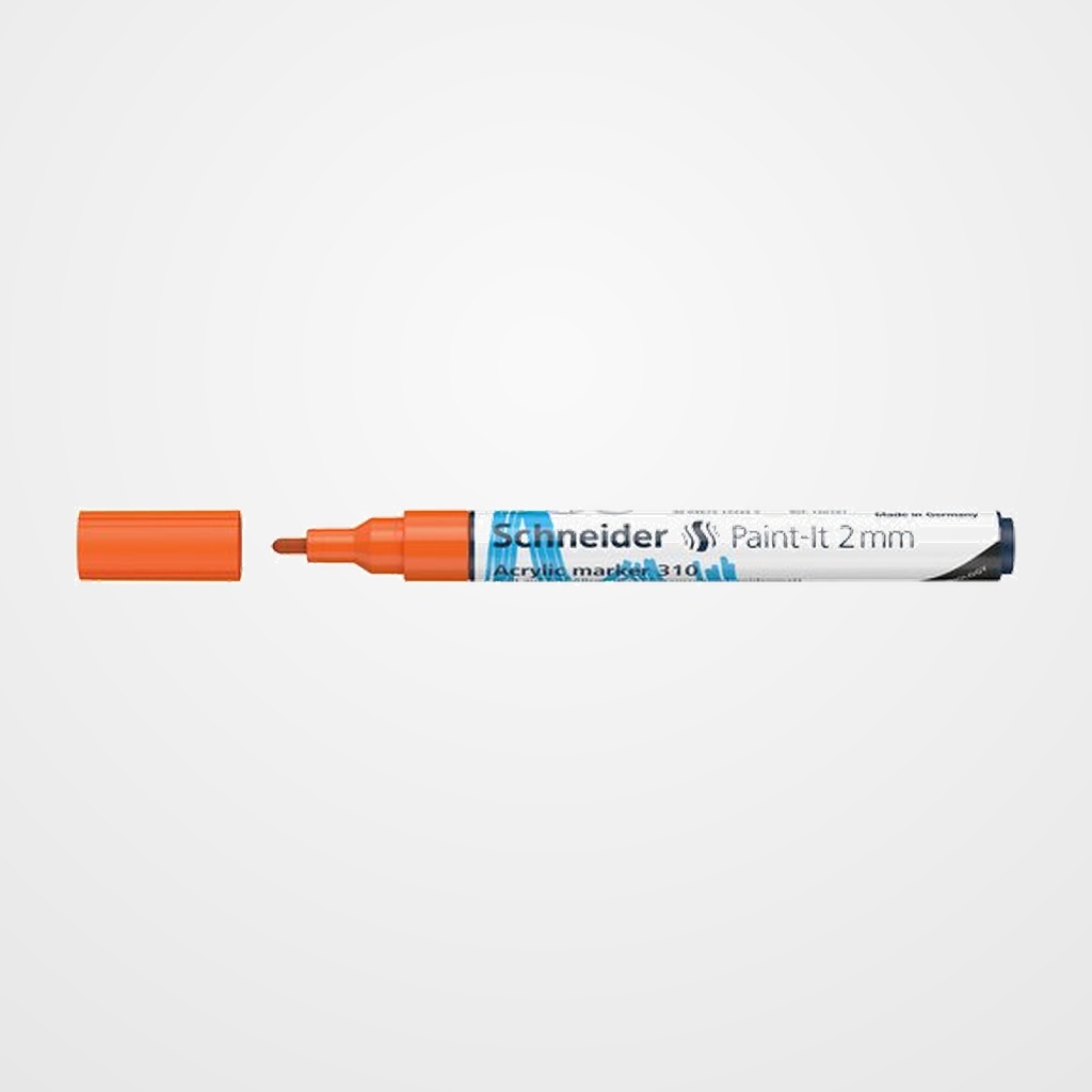 MARCADOR ACRYLIC SCHNEIDER PAINT-IT 310 CONICO (2 mm) NARANJA