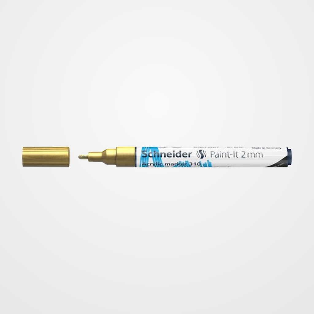 MARCADOR ACRYLIC SCHNEIDER PAINT-IT 310 CONICO (2 mm) ORO