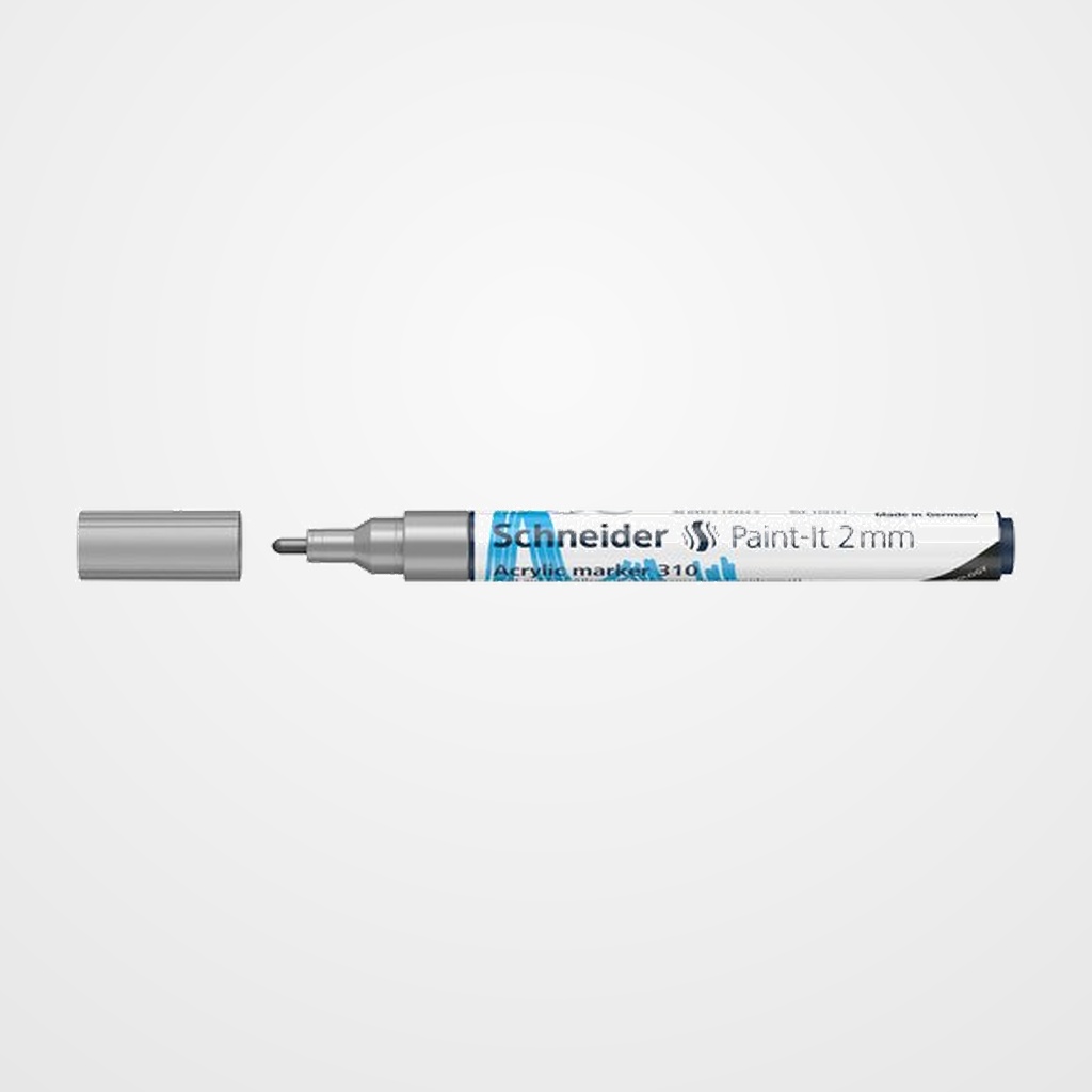MARCADOR ACRYLIC SCHNEIDER PAINT-IT 310 CONICO (2 mm) PLATA