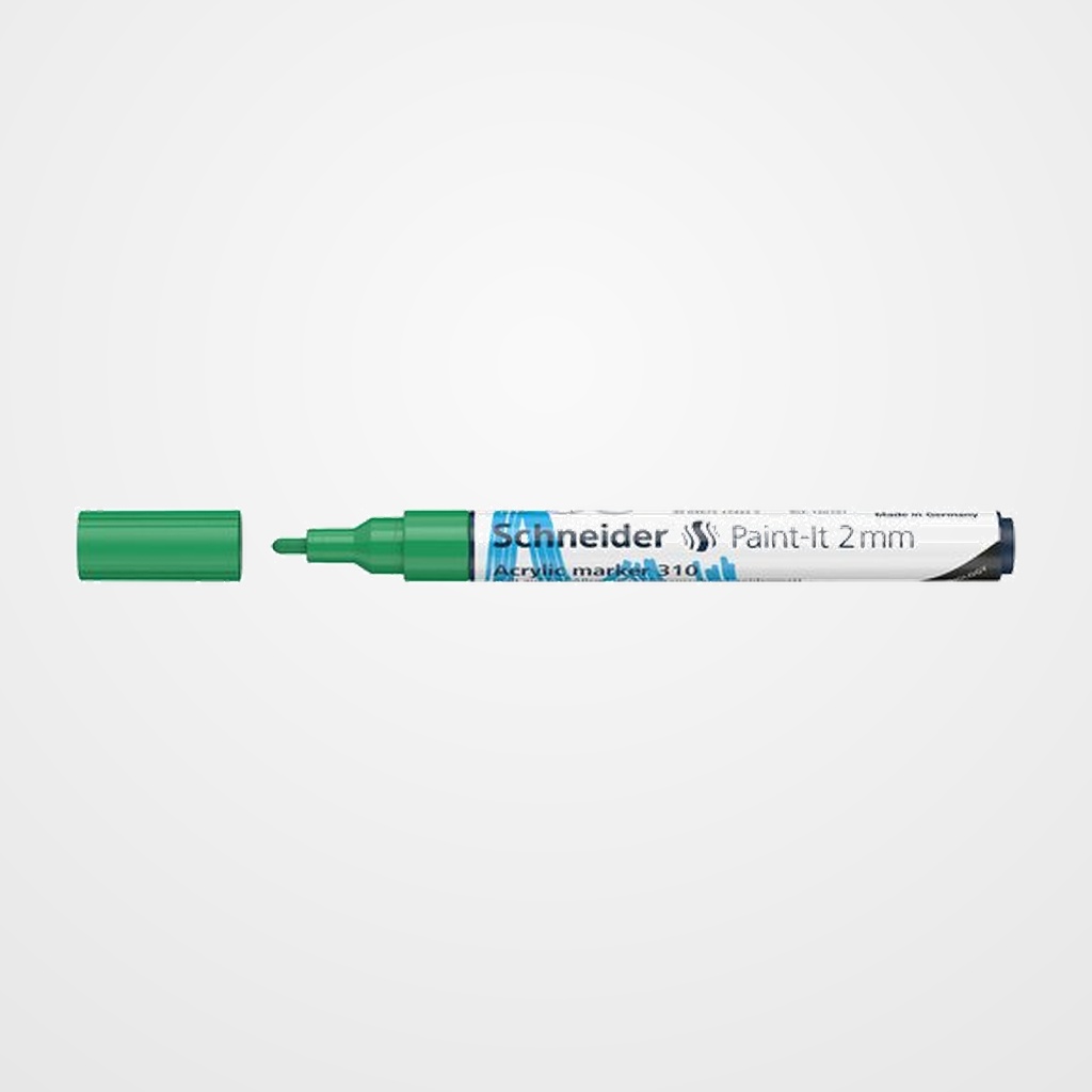 MARCADOR ACRYLIC SCHNEIDER PAINT-IT 310 CONICO (2 mm) VERDE