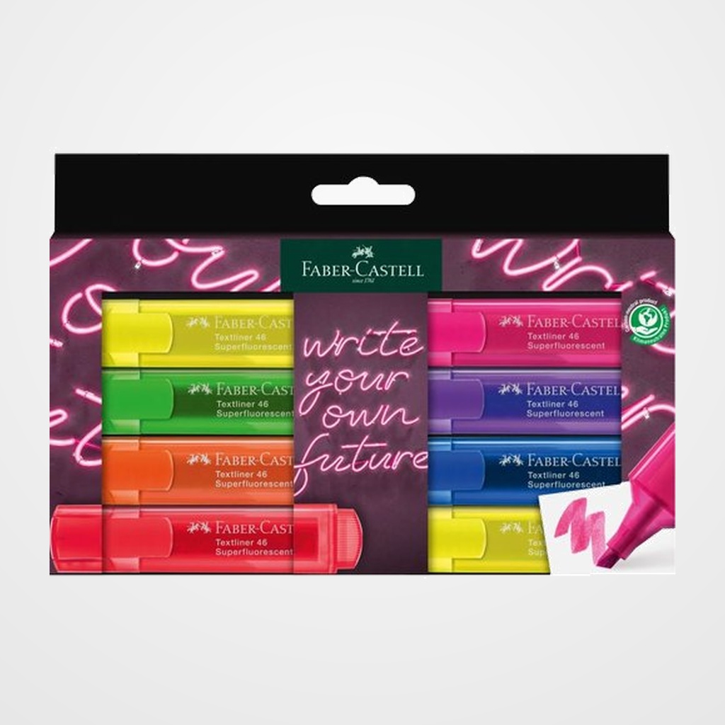 MARCADOR FLUOR FABER-CASTELL TEXTLINER 46 estuche 8 GenZ