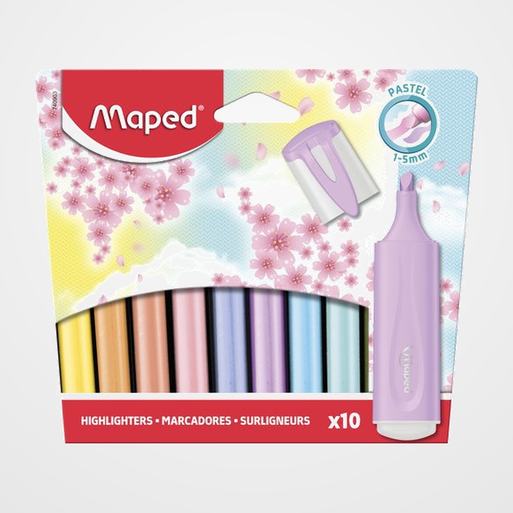 MARCADOR FLUOR MAPED CLASSIC PASTEL ESTUCHE de 10