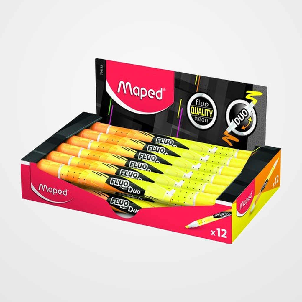 MARCADOR FLUOR MAPED FLUO DUO AMARILLO/NARANJA CAJA DE 12