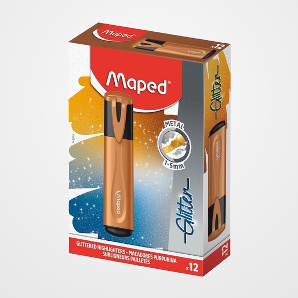 MARCADOR FLUOR MAPED FLUO GLITTER  COBRE