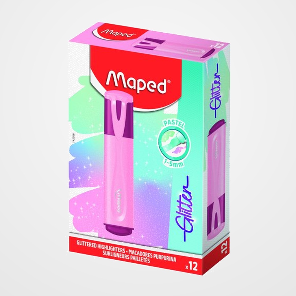 MARCADOR FLUOR MAPED FLUO GLITTER  ROSA