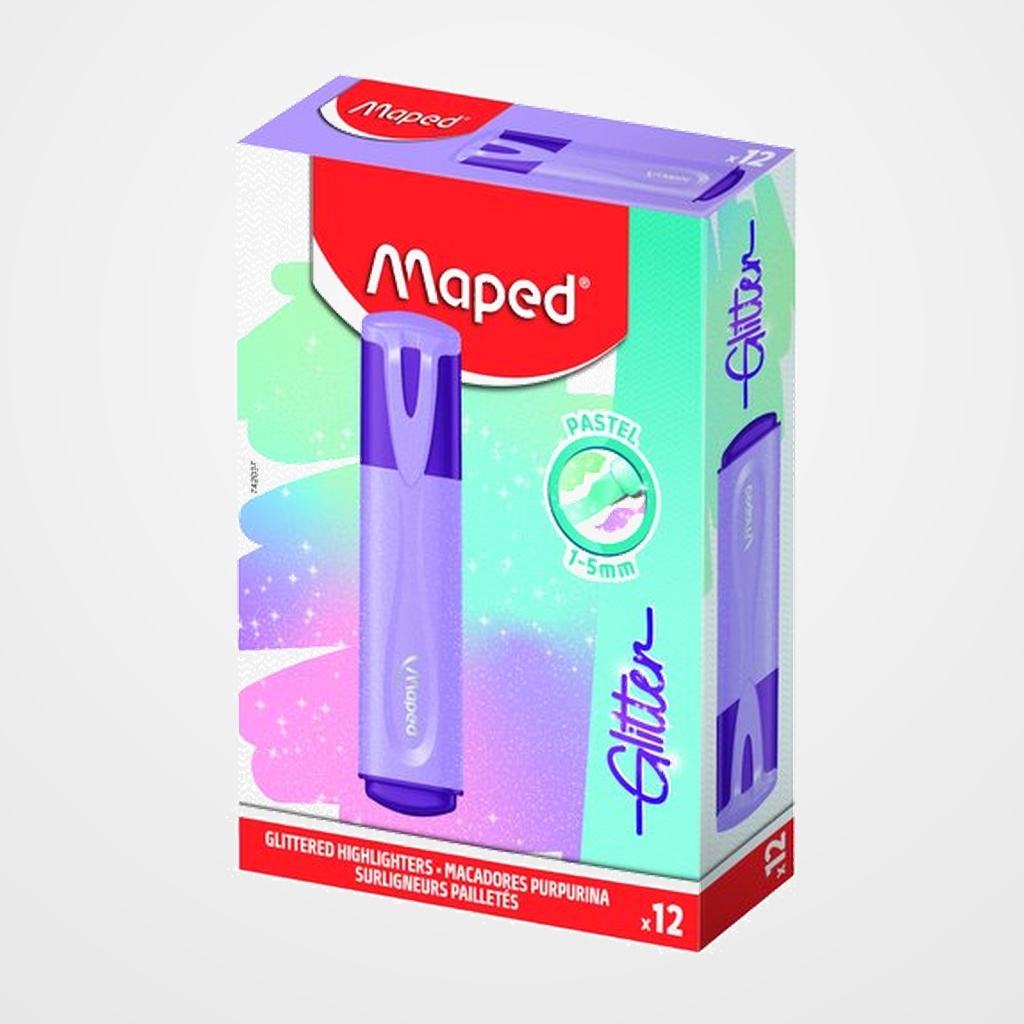MARCADOR FLUOR MAPED FLUO GLITTER  VIOLETA
