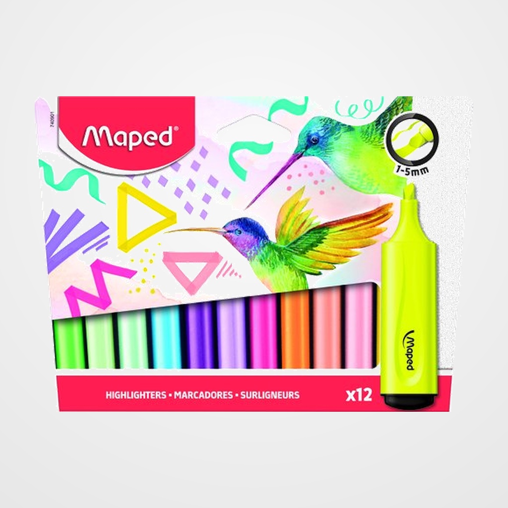 MARCADOR FLUOR MAPED SLEEVE DISTINTOS EFECTOS PACK DE 12
