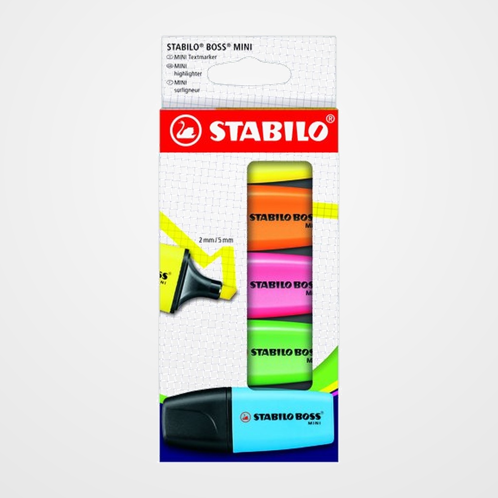 MARCADOR FLUOR STABILO BOSS MINI ESTUCHE DE 5