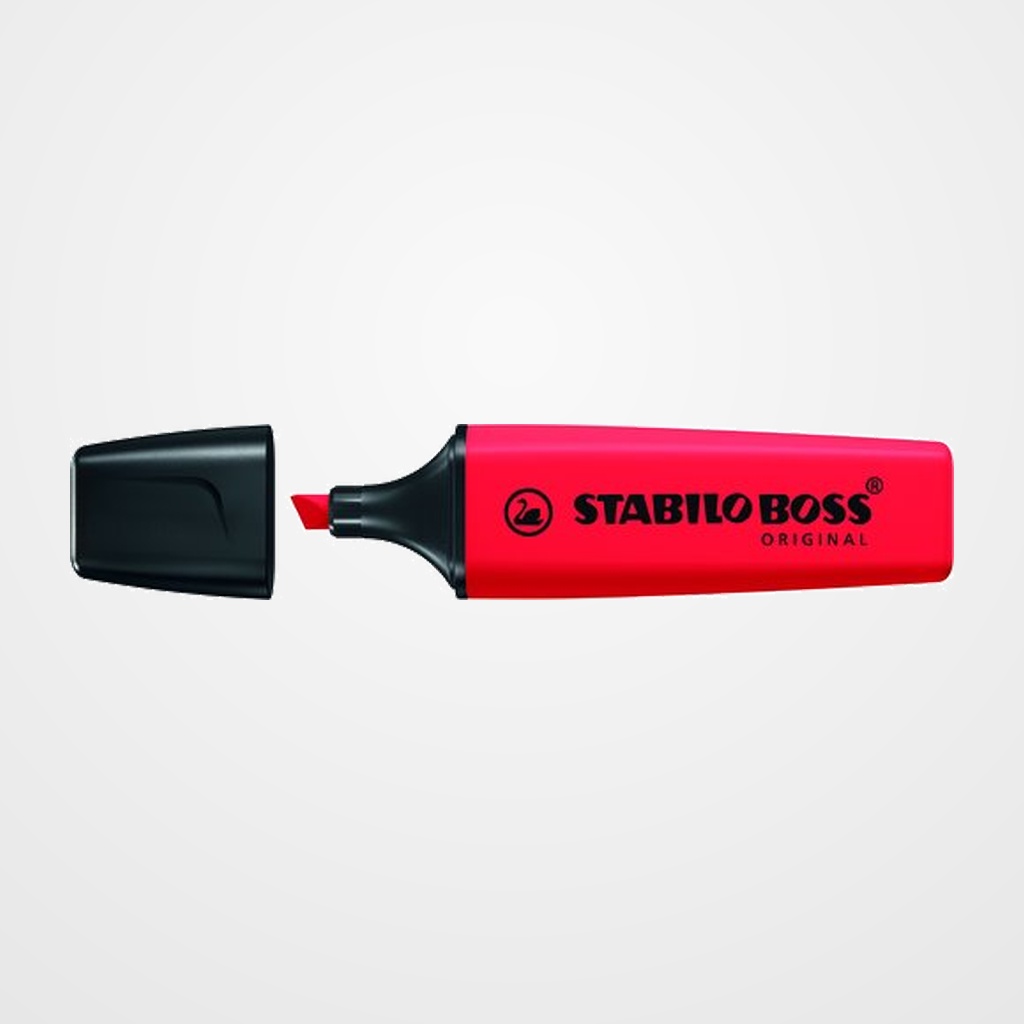 MARCADOR FLUOR STABILO BOSS 70  ROJO REAL