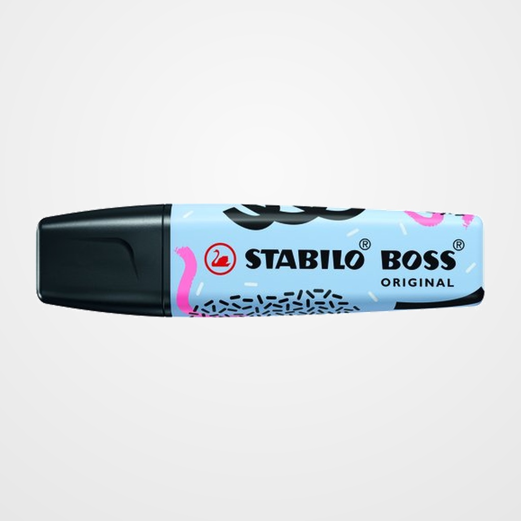 MARCADOR FLUOR STABILO BOSS 70 BY JU SCHNEE PASTEL  AZUL NUBLADO