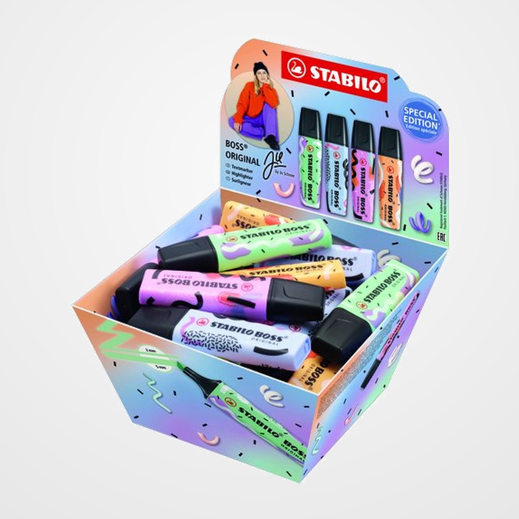 MARCADOR FLUOR STABILO BOSS 70 BY JU SCHNEE PASTEL SURTIDO BOMBONERA de 30