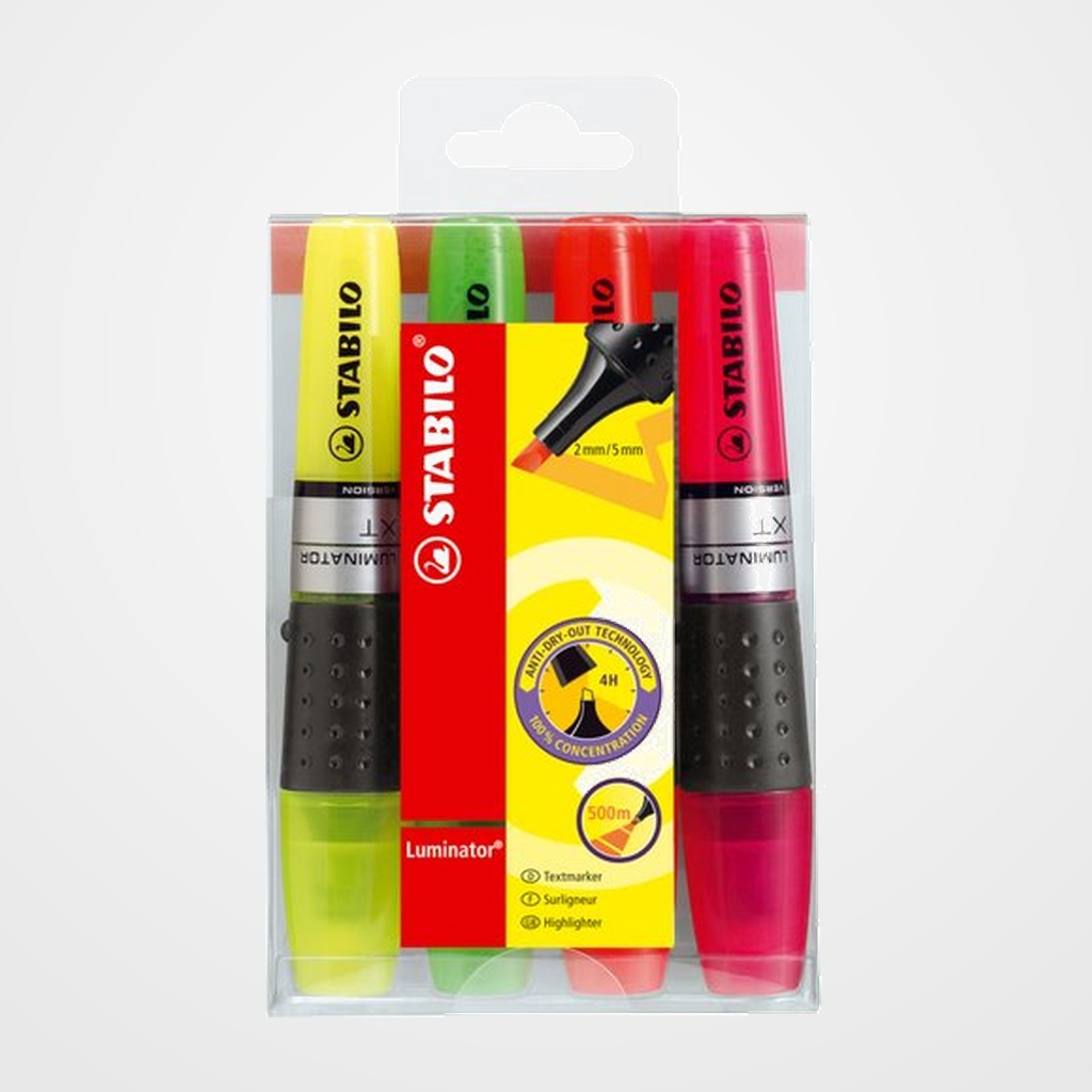 MARCADOR FLUOR STABILO LUMINATOR 71 ESTUCHE DE 4